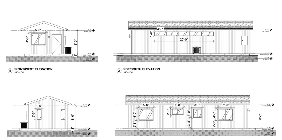 Modern backyard ADU exterior elevation